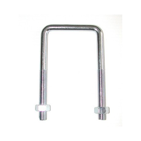 Etrier fileté à fond droit de 8 x 80 pour tube carré de 40 inox A2 SN° 582-50