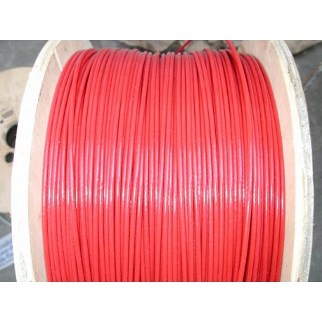 Métre de câble d'arrêt d'urgence diamètre 3 avec gaine pvc rouge de 4 mm SN° 680