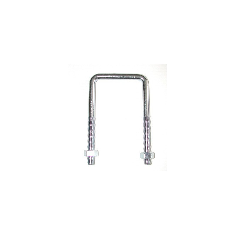 Etrier fileté à fond droit de 10 x 120 pour tube carré de 70 inox A2 SN° 582-50