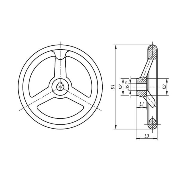 Volant aluminium de 400 alésé à 30 DIN 950 SN° 8421