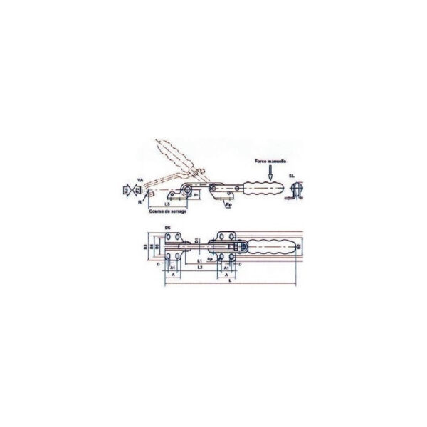 Sauterelle à crochet horizontal et butée d'ancrage F3000 SN°446-1