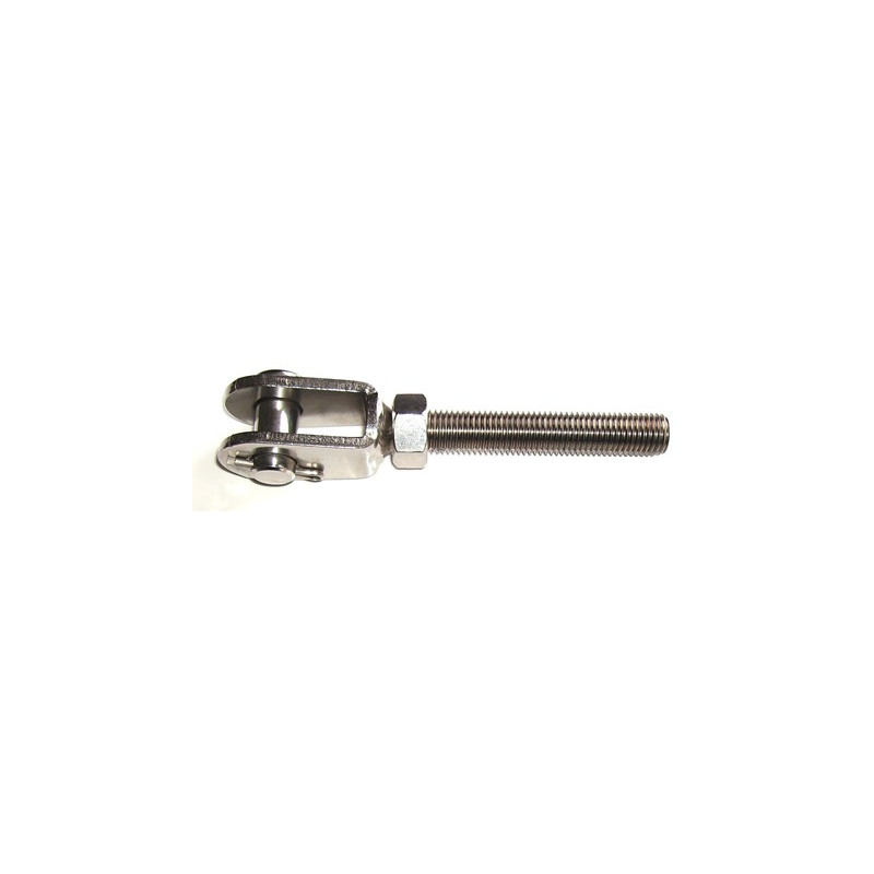Chape femelle inox filetée et percée iso à gauche diamètre 16 SN°302