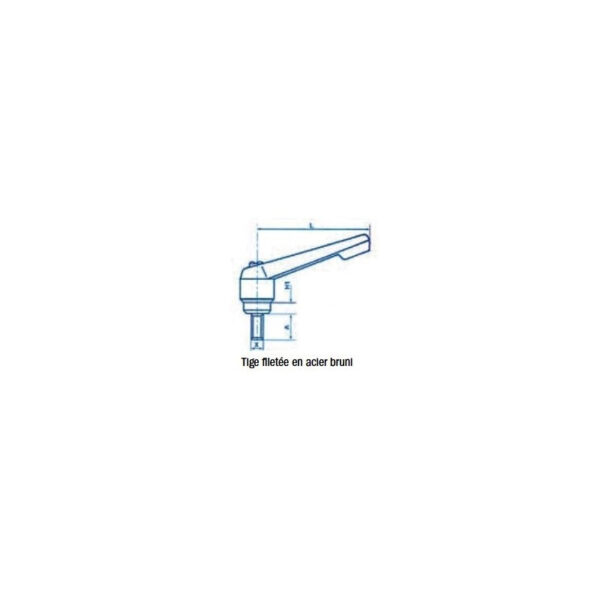 Manette indexable avec tige filetée M 8 X 25 iso SN° 829-2
