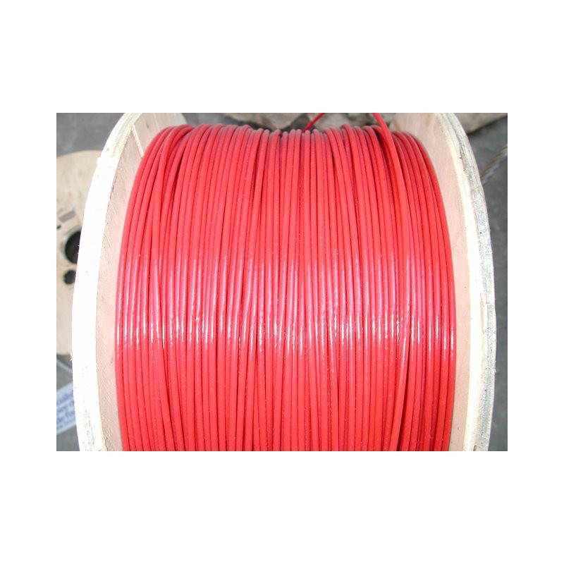 Métre de câble d'arrêt d'urgence diamètre 3 avec gaine pvc rouge de 4 mm SN° 680