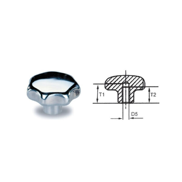 Bouton en forme d'étoile M12 trou borgne inoxydable SN° 826-25